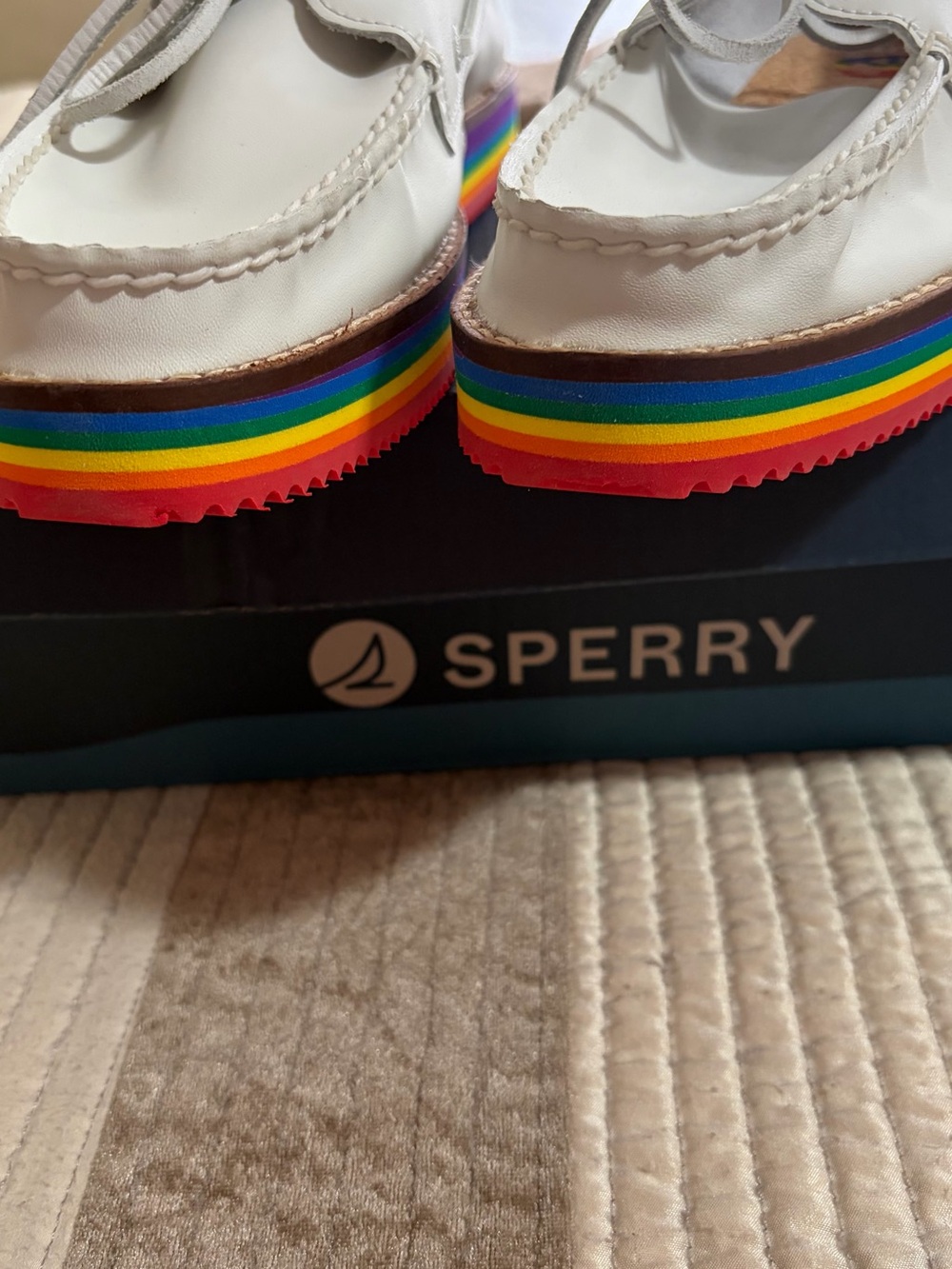 Sperry White Leather 2-Eye Boat Shoes - Picture 2 of 8